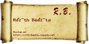 Róth Beáta névjegykártya